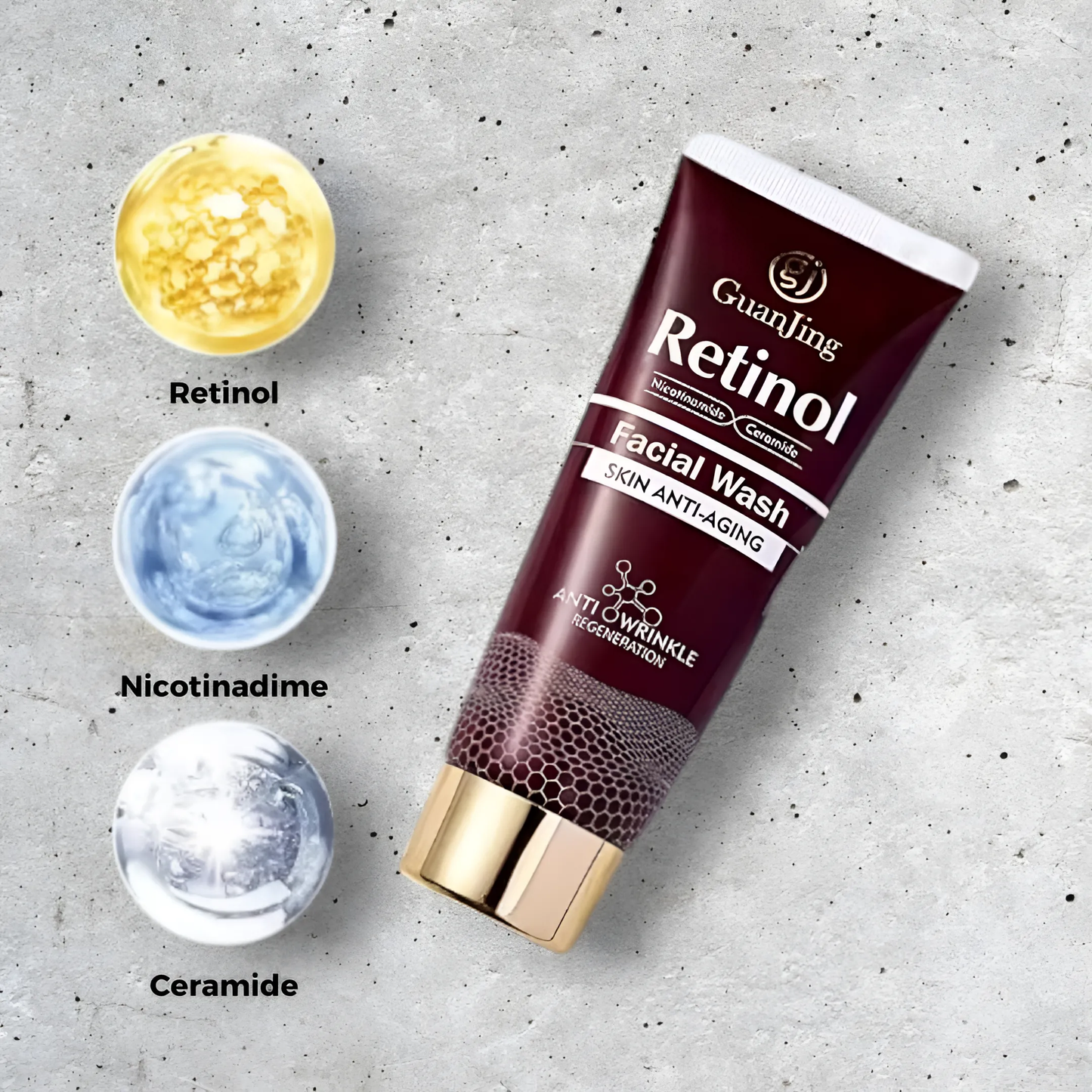 LAVADOR FACIAL GUANJING RETINOL & NICOTINAMIDE - FÓRMULA DE TRIPLE ACCIÓN PARA NUTRICIÓN INTENSIVA, LIMPIEZA PROFUNDA