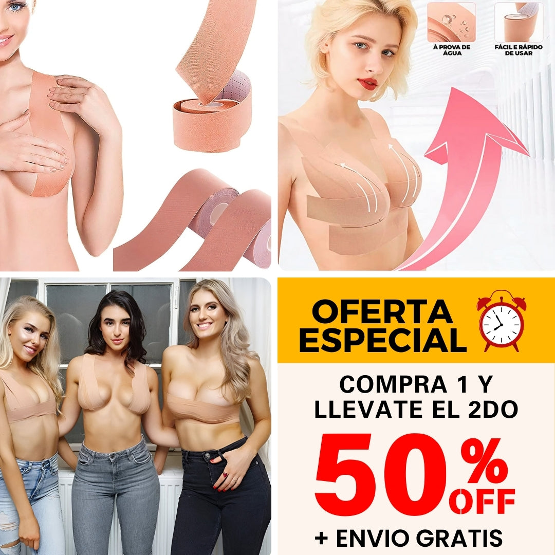 Boob Tape – Levanta y Moldea Tu Busto al Instante | Soporte Invisible para Todos los Tamaños