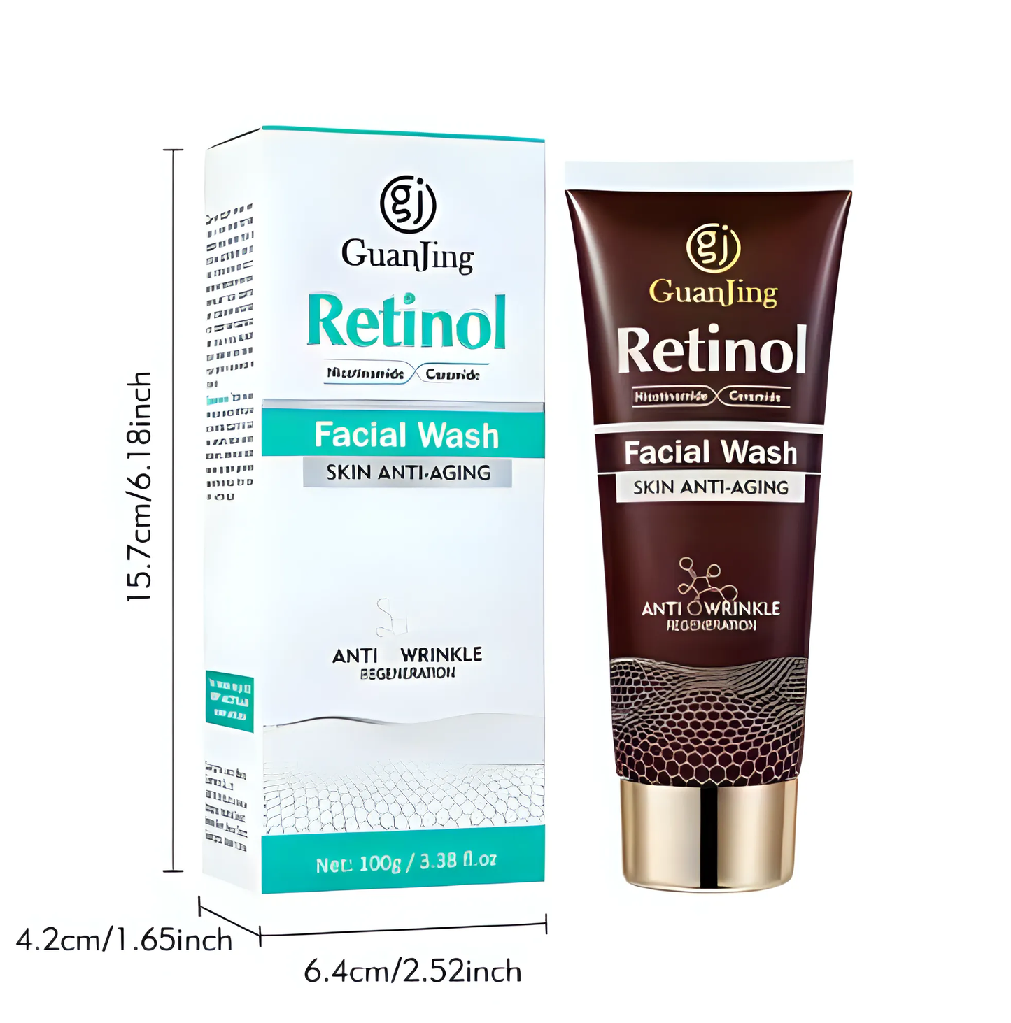 LAVADOR FACIAL GUANJING RETINOL & NICOTINAMIDE  - FÓRMULA DE TRIPLE ACCIÓN PARA NUTRICIÓN INTENSIVA, LIMPIEZA PROFUNDA