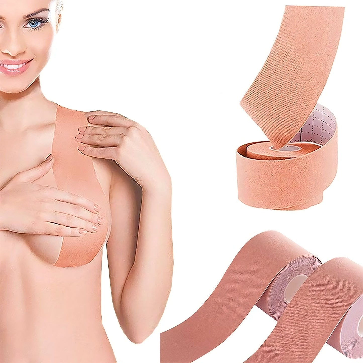 Boob Tape – Levanta y Moldea Tu Busto al Instante | Soporte Invisible para Todos los Tamaños